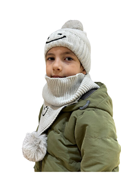 Benittokids 7016 Model Children's Beanie Scarf - Face Detailed