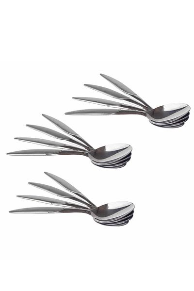 HIC 12-Piece Stainless Steel Dessert Spoon Set