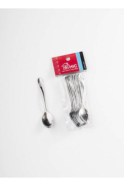 HIC 12-Piece Stainless Steel Teaspoon Set