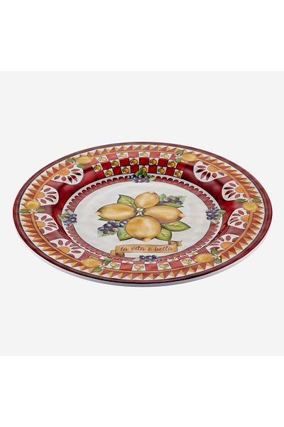 CHIARA ALESSI Capri Red Melamine Dinner Plate 28 Cm