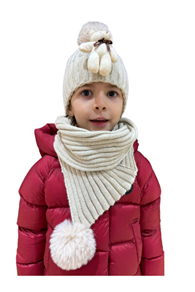 Benittokids Children's Teddy Bear Scarf Beanie Set 7019