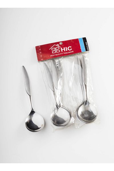 HIC 12-Piece Stainless Steel Soup Spoon Set