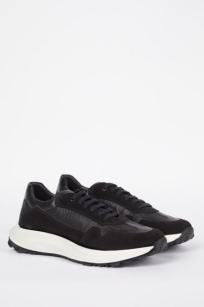 Galliano Shoes Orlando Genuine Leather Black Suede Floater Eva Ready Sole Sneaker