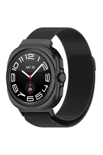 Techmaster Samsung Galaxy Watch 7 Ultra Uyumlu Metal Hasır Manyetik Kordon Kayış