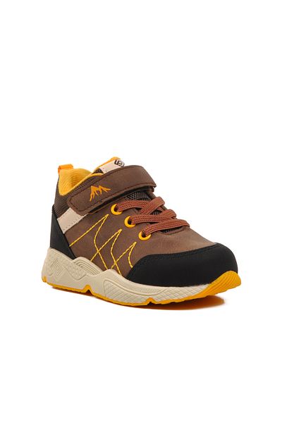 pepino Walkway Brown-Cat Yellow Baby Boots