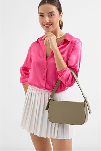 NO NAME Geantă de umăr din nurcă bagheta simplă