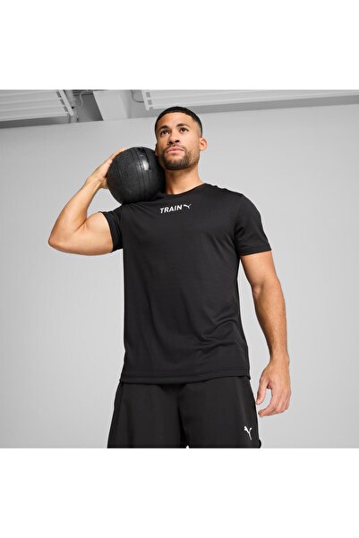 Puma تي شيرت PU بشعار عمودي للتدريب على الرسومات M