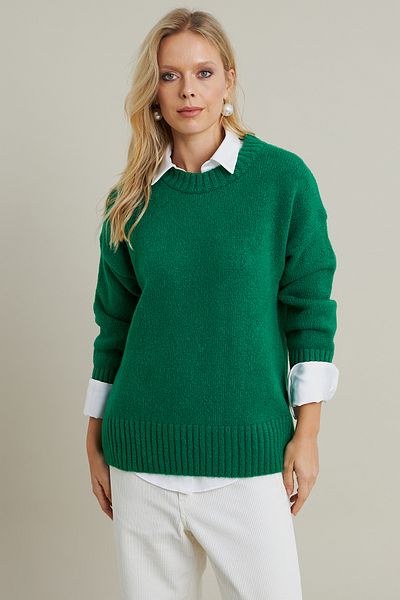 Cool & Modest Zöld alkalmi női pulóver - MYV104