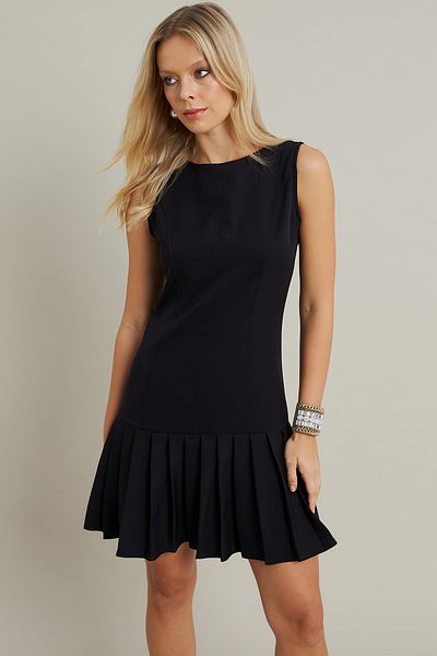 Cool & Sexy Černé skládané mini dámské šaty – Fry2265
