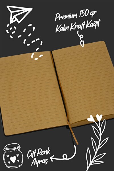 Victoria's Journals Bujo Kraft Linen Notebook 96 Sheets A5 150 Gr. Kraft Striped