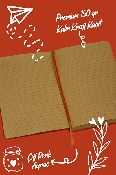 Victoria's Journals Bujo Kraft Linen Notebook 96 Sheets A5 150 Gr. Kraft Striped