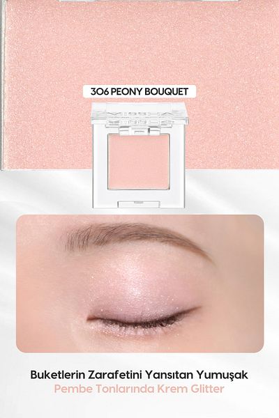 Missha Modern Shadow Glitter - Glitter Single Cream Shadow, Lasting and Non Clumping (306 Peony Bouquet)