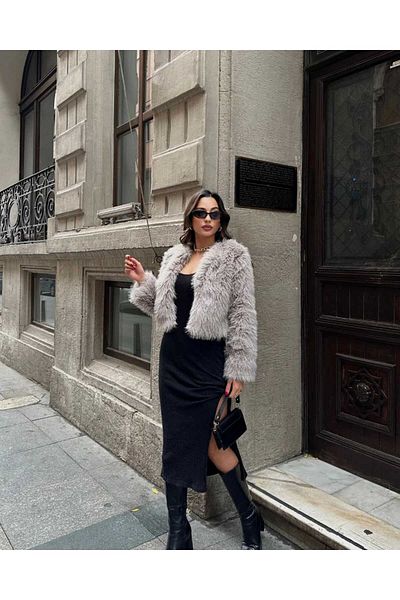 MODA DURAĞI Collarless Fur with Imported Caliette