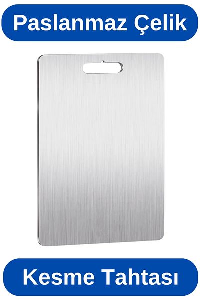 Genza Stainless Steel Cutting Board, Antibacterial, 304 Quality. Healthy Cutting Board