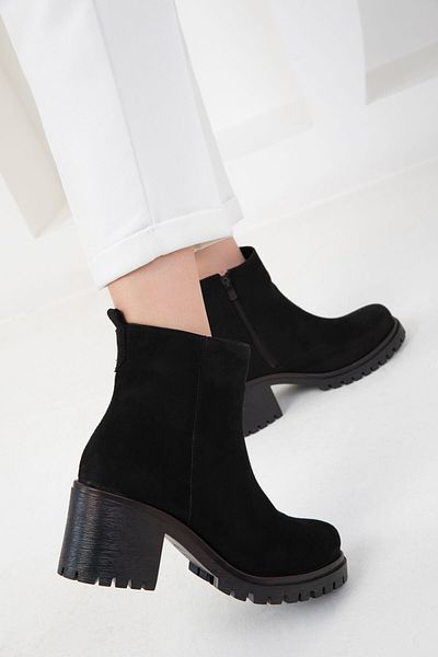 SOHO Μαύρες σουέτ γυναικείες μπότες - 19771 Model Bootie