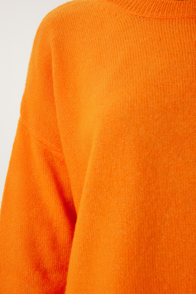 Happiness İstanbul Women's Orange Oversize Knit Sweater PN00054
