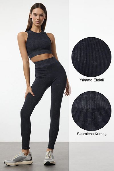 Trendyol Collection Full Length Dark Navy Seamless Sports Leggings - Twoaw20Ta0071