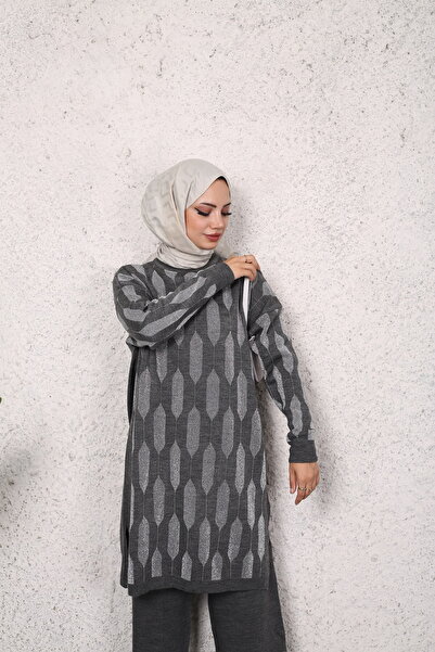 MODA Ασημένιο πλεκτό τουνίκ