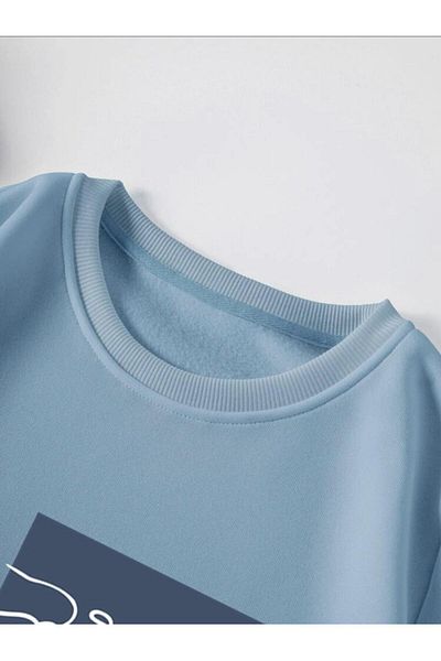 Moda Glo Hanorac unisex cu imprimeu de frumusețe cu decolteu