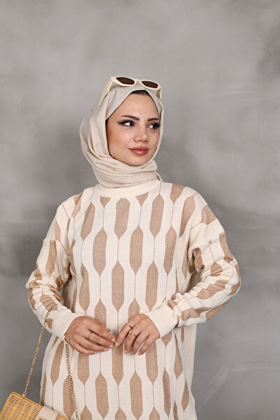 MODA Ασημένιο πλεκτό τουνίκ