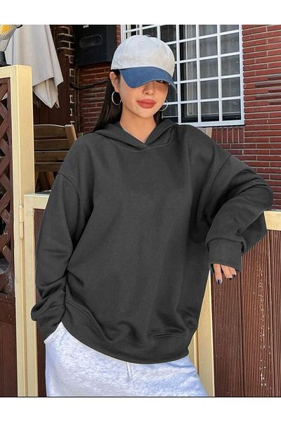 Moda Glo Hanorac oversize unisex cu text imprimat pe spate