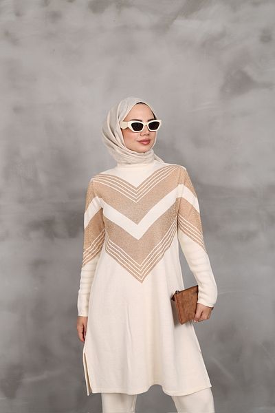 MODA Ασημένιο πλεκτό τουνίκ