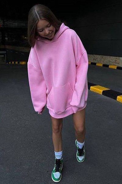 Moda Glo Φούτερ με κουκούλα ράστερ oversize