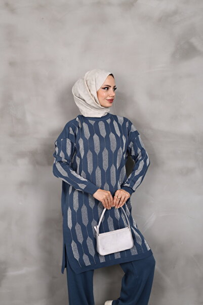 MODA Ασημένιο πλεκτό τουνίκ