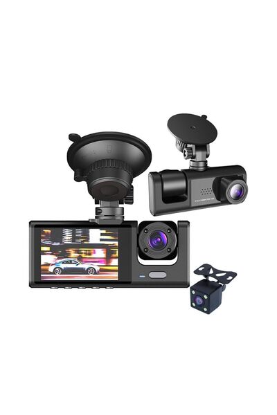 WASHA 4k Yüksek Kalite 3 Kameralı Dash Kamera Döngü Kaydı Gece Görüş Araç Kamerası Araba