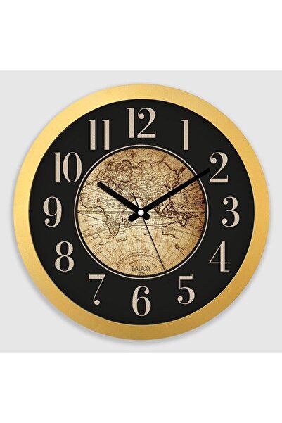 STOREMAX Svtcrt Premium Series World Map Dial Wall Clock 35 cm Gold Model 1053513
