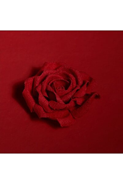 Rose Kırmızı Tüvit Gül Broş Yaka Çiçeği Abiye Aksesuarı Toka Bel Aksesuarı
