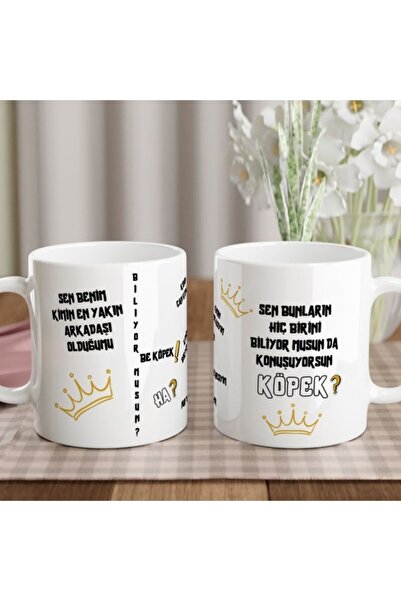 Atatuğ Hediyelik Kimin Can Kuşuyum Kimin Kankasıyım Baskılı Kupa Bardak
