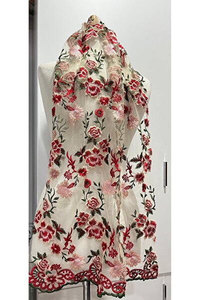 VENÜS MODA by Pınar Voal de ghipur Voal brodat cu flori colorate Colecția 202...