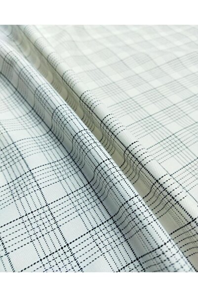 Kumaş Parça Чорно-білий габардин - 140 см x 290 см