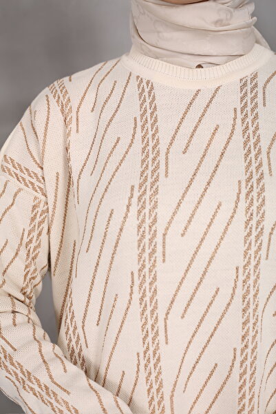 MODA Πλεκτό τούνικ με σχέδιο με γκλίτερ