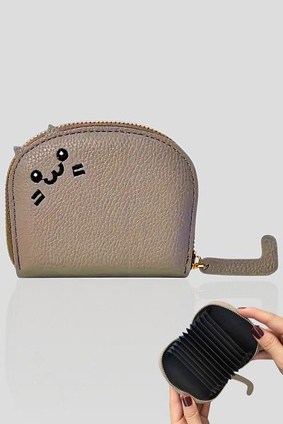 roseberry Beige Cat Wallet Multi-Compartment Faux Leather - R1007