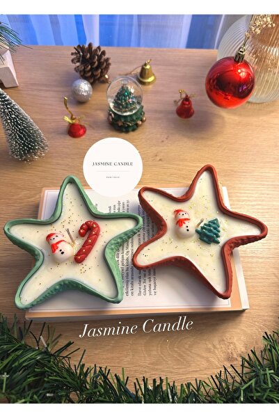 Jasmine Candle 2’li Yılbaşı Temalı Deniz Yıldızı Dekoratif Tabak İçerisinde %...