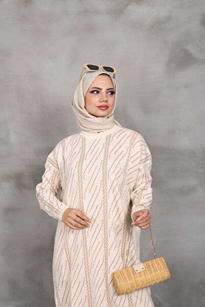 MODA Πλεκτό τούνικ με σχέδιο με γκλίτερ