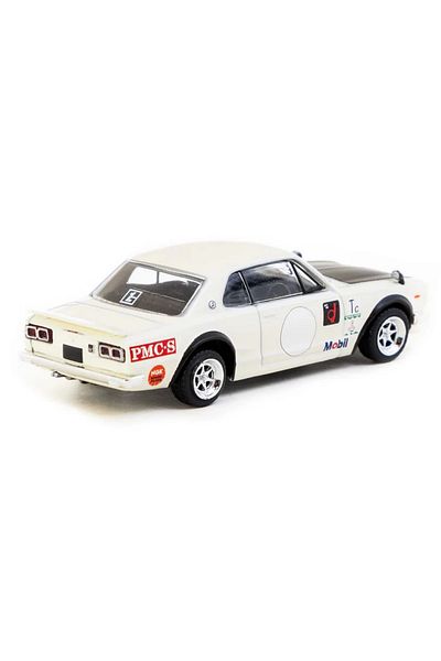 TOYFEST سيارة معدنية قابلة للجمع من Tarmac Works 1/64 Skyline HT 2000GT-R باللون الأبيض
