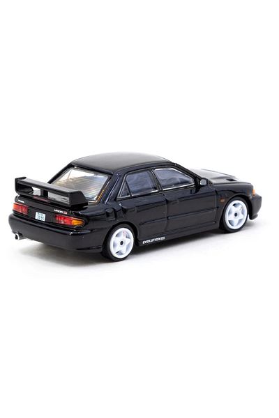 TOYFEST سيارة ميتسوبيشي لانسر GSR Evolution III باللون الأسود قابلة للجمع من Tarmac Works 1/64