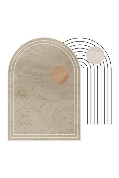 Harikabirev HARİKABİREV|BEJ-KREM BEYAZ  RENK MİNİMALİST BOHEM SETİ 39|ÇERÇEVELİ CAM TABLO 3LÜ DİKEY