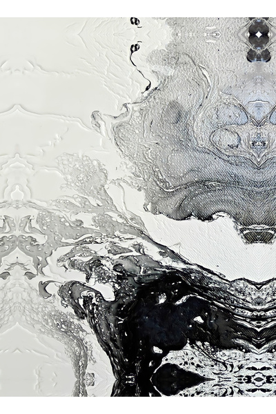 Harikabirev HARİKABİREV|SİYAH BEYAZ RENK SEVİLEN SOYUT DALGA SETİ 2 |ÇERÇEVELİ CAM TABLO 3LÜ DİKEY