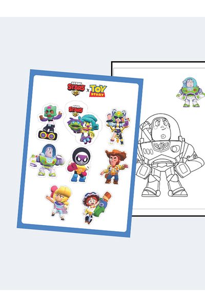 ZNC 20 صفحة كاملة من كتب التلوين لـ Brawl Stars وToy Story - مع ملصق هدية