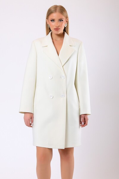 Leather Club Ekru Juliet Kaşmir Kaban