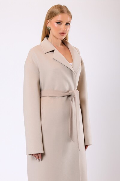 Leather Club Bej Elizabeth Kaşmir Kaban