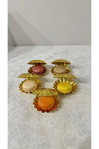USD HOME 6-Piece Gold Mussel Coffee Side Turkish Delight Dragee