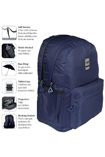 BLACK Waterproof Fabric Multi-Compartment New Season School And Backpack 2115