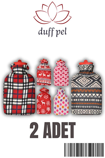 DUFF PEL 2 ADET Termofor Polar Kılıflı Sıcak Su Torbası 2 Litre
