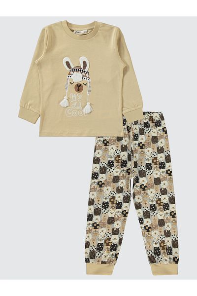 Civil Girls Girl's Pajama Set 2-5 Years Old Oat Milk