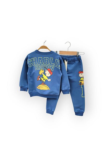 Arya Nisa Kids Snoopy Charlie Brown 2-Piece Cotton Sweatshirt Tracksuit Set for Boy